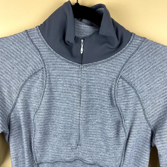 Lululemon Gray Striped Athleisure Half-Zip Jacket 4 - Picture 2 of 9